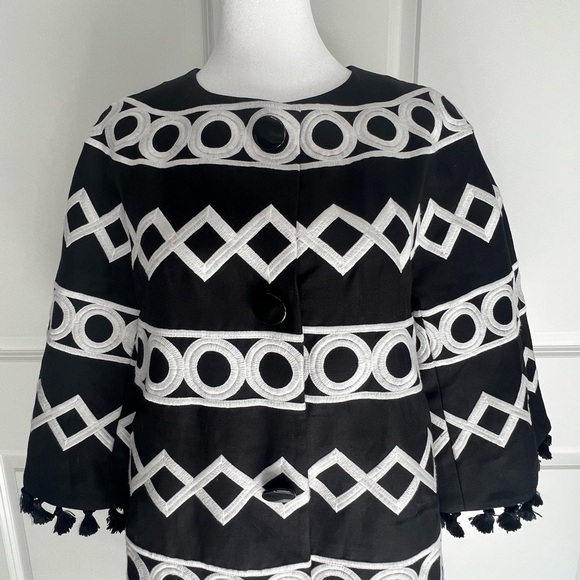 Kate Spade Madison Ave Collection Womens Embroidered Coat Sz 4 - Picture 5 of 7